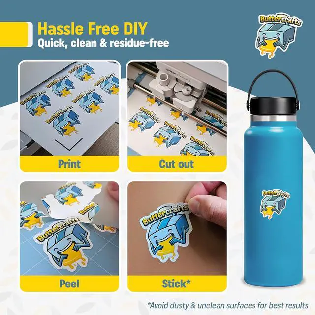 Alt view image 5 of 7 - Matte Printable Vinyl Sticker Paper Waterproof 50 Sheets 8.5"x11", Inkjet Printer (HP, Canon, Brother Printers Compatible) - Weatherproof White Sticker Sheets - Strong Adhesive