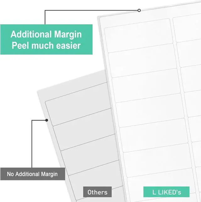 Alt view image 6 of 7 - L LIKED Printable Address Labels, 1" x 2-5/8", 3,000 Stickers, 30 per Sheet, Mailing Labels for Envelopes (100 Sheets)