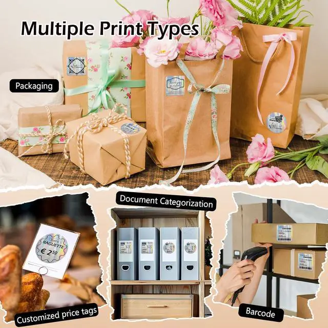 Alt view image 6 of 7 - HuiJuKeJi 2 Rolls Holographic Silver Thermal Labels Paper for Phomemo M110 M200 M220 M221,50x50MM RoundSquare,Waterproof Self-Adhesive Mini Printer Laser Stickers for DIY Glitter Labels/Thanks Card