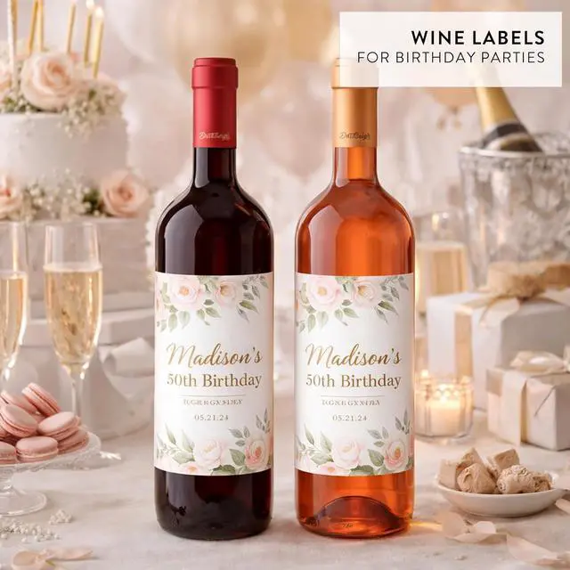 Alt view image 4 of 7 - Wine Bottle Labels Waterproof, 40 Blank Printable Vinyl Stickers 4x5 Inch for Inkjet Printer - Self-Adhesive Wine Label Sticker Paper for 750ml Bottles, Wedding Favors, Champagne, Homemade