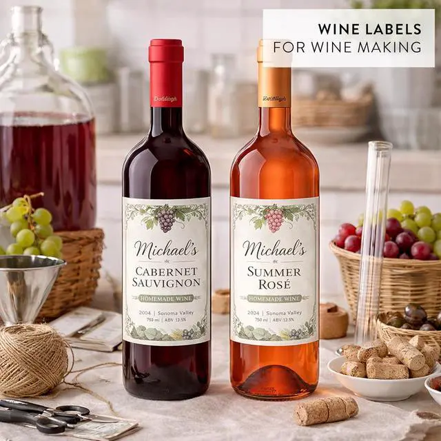 Alt view image 6 of 7 - Wine Bottle Labels Waterproof, 40 Blank Printable Vinyl Stickers 4x5 Inch for Inkjet Printer - Self-Adhesive Wine Label Sticker Paper for 750ml Bottles, Wedding Favors, Champagne, Homemade