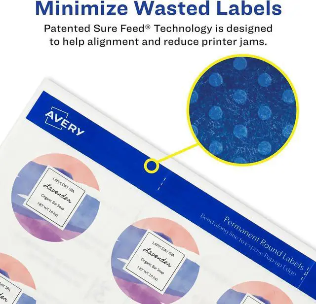 Alt view image 3 of 7 - Avery Printable Blank Square Labels, 2" x 2", Glossy White, 120 Customizable Labels (22565)