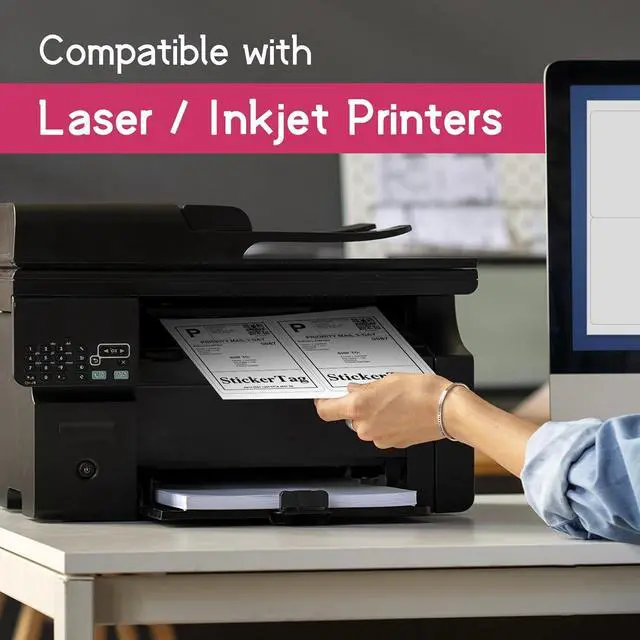 Alt view image 6 of 7 - 4UP 4" x 5" Shipping Labels, Address Mailing Labels Self Adhesive Sticker Labels Compatible with Laser & Inkjet Printers (100 Sheets,400 Labels)
