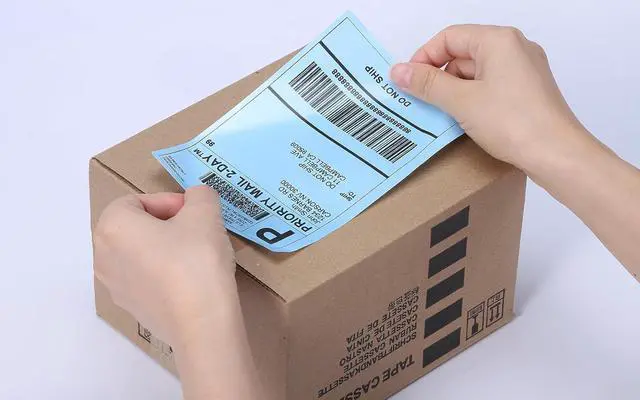 Alt view image 7 of 7 - Label KINGDOM Thermal Label Printer Paper, 4"x 6" 500-Fanfold Blue Stickers for Polono, Phomemo Direct Thermal Printer for Shipping Address Label, 1 Roll