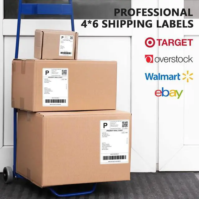 Alt view image 5 of 5 - 4 x 6 Direct Thermal Labels - 500 Fan-Fold Perforated Labels Per Stack, Premium Adhesive & Perforated, Compatible with JADENS, iDPRT SP410, POLONO, ASprink