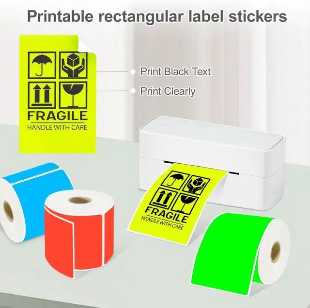 Alt view image 2 of 5 - 1200PCS/4 Roll 3 X 5 Inch Printable Rectangle Color Coding Labels, Adhesive Color Coding Stickers for Bar-Codes, Address, Small Business Labeling, Inventory (Multiple Colors)
