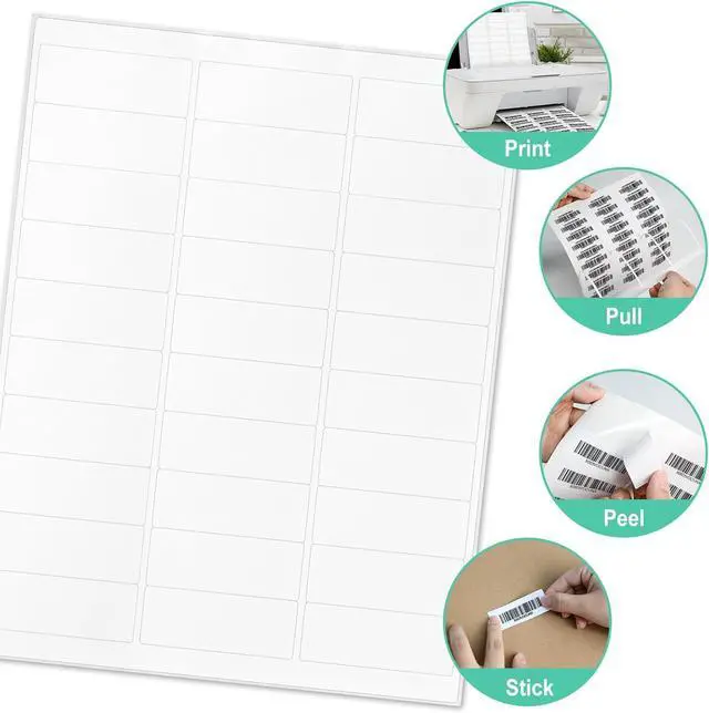 Alt view image 5 of 7 - L LIKED Printable Address Labels, 1" x 2-5/8", 3,000 Stickers, 30 per Sheet, Mailing Labels for Envelopes (100 Sheets)
