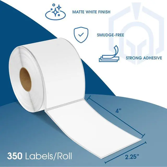 Alt view image 2 of 7 - Spartan Industrial - 2.25" X 4" Direct Thermal Labels (3500 Count, 10 Rolls) - Shipping and Return Address Postage Labels for Small Packages - Compatible with Zebra and Rollo Printers