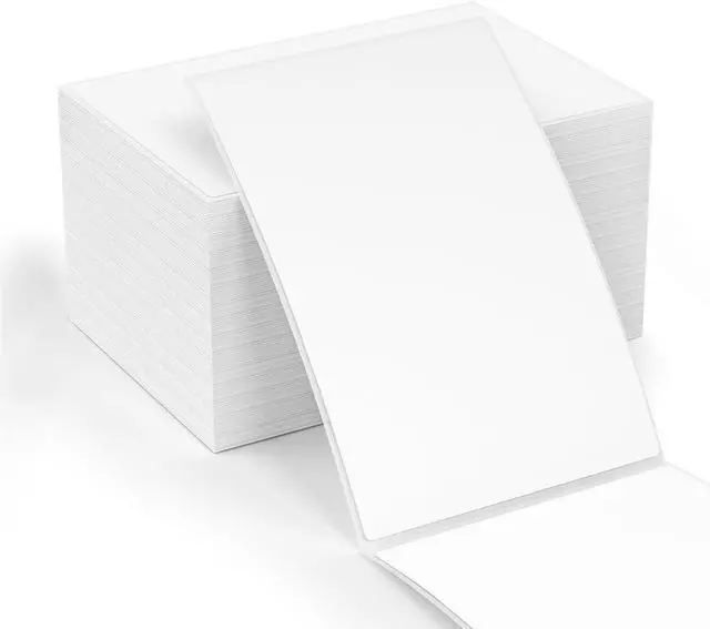 Main image of Methdic 500 Labels Fanfold 4x 6 Direct Thermal Shipping Labels Self AdhesivePostage Mailing Labels for Thermal Printer Fangtek Soonmark Zebra Rollo1 Stacks