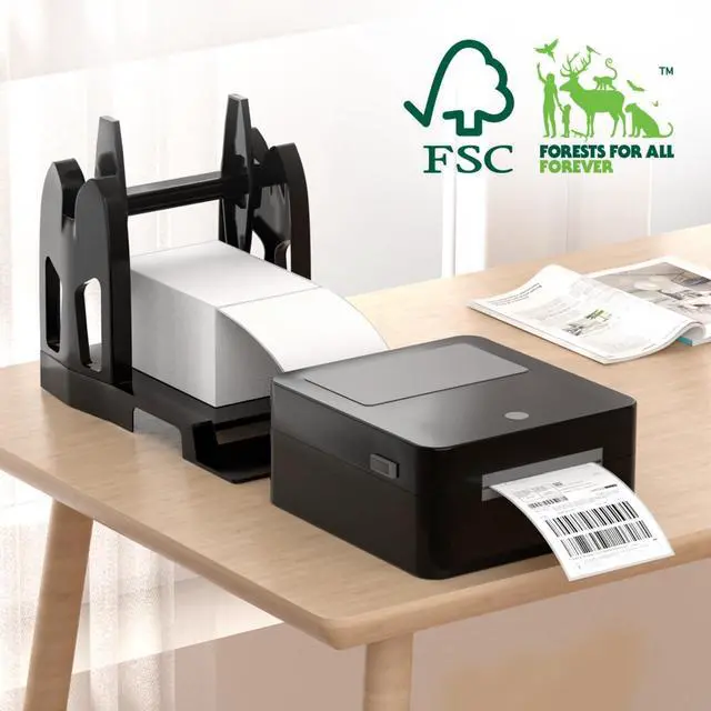 Alt view image 4 of 5 - Methdic 500 Labels Fanfold 4x 6 Direct Thermal Shipping Labels Self AdhesivePostage Mailing Labels for Thermal Printer Fangtek Soonmark Zebra Rollo1 Stacks
