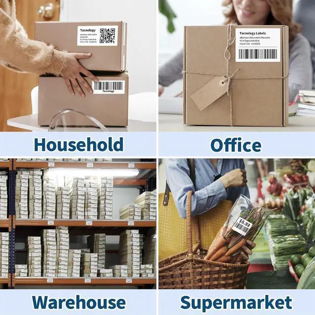 Alt view image 6 of 7 - 12 Rolls 4" x 3" Direct Thermal Labels - Shipping & Multipurpose Paper for Barcode Postage - Adhesive & Perforated, Compatible with Zebra Desktop Printers & Rollo Label Printer,500pcs/Roll