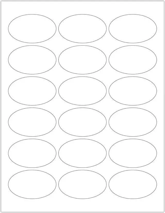 Main image of ChromaLabel 1.50 x 2.50 Inch Oval Printable Sticker, Laser Printer Sticker Paper, Printable Labels for Inkjet Printer, 450 Labels per Pack (25 Sheets), White Paper Stickers