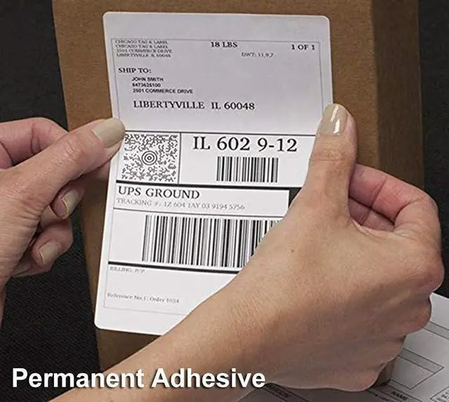 Alt view image 4 of 4 - Immuson Fanfold 4 x 6 Direct Thermal Shipping Labels with Perforations, 8000 Labels, 1000 Labels/Stack, Permanent Adhesive, White Mailing Labels for Zebra Thermal Printer 8 Stacks