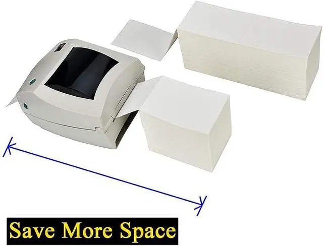 Alt view image 3 of 4 - Immuson Fanfold 4 x 6 Direct Thermal Shipping Labels with Perforations, 8000 Labels, 1000 Labels/Stack, Permanent Adhesive, White Mailing Labels for Zebra Thermal Printer 8 Stacks