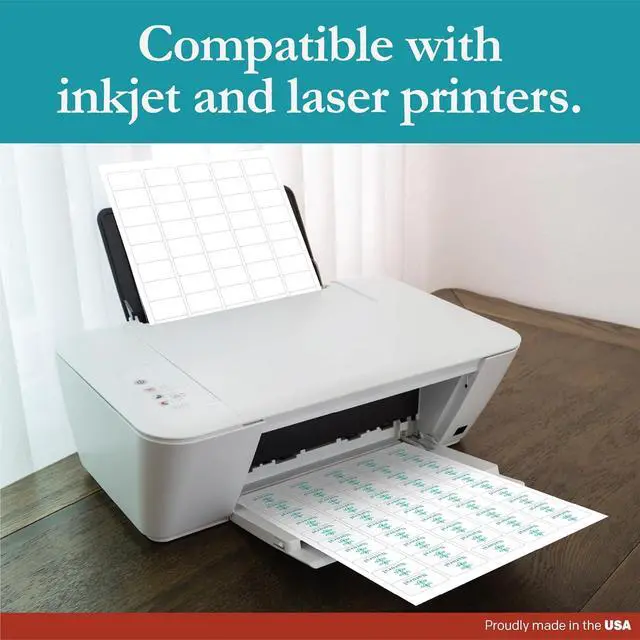 Alt view image 5 of 7 - Premium Label Supply White Sticker Barcode Labels 1.5" x 1" Laser/Inkjet Compatible (50 per Sheet), 100 Sheets 5000 Total Adhesive Labels