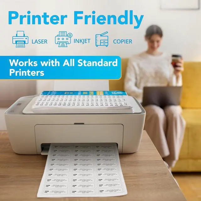 Alt view image 3 of 7 - Shop4Mailers 30-Up White Permanent Self Adhesive Shipping Labels 1 x 2 5/8 Easy Peel Stickers for Laser & Inkjet Printers - 100 Sheets - 3,000 Count Labels