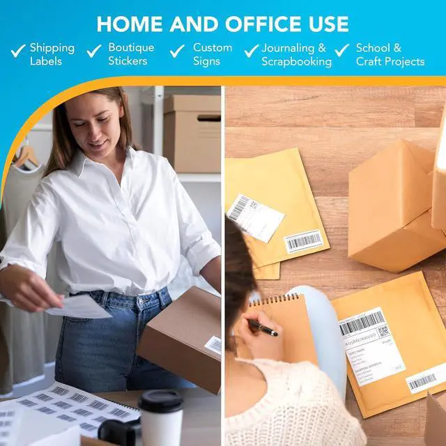 Alt view image 4 of 7 - Shop4Mailers 30-Up White Permanent Self Adhesive Shipping Labels 1 x 2 5/8 Easy Peel Stickers for Laser & Inkjet Printers - 100 Sheets - 3,000 Count Labels