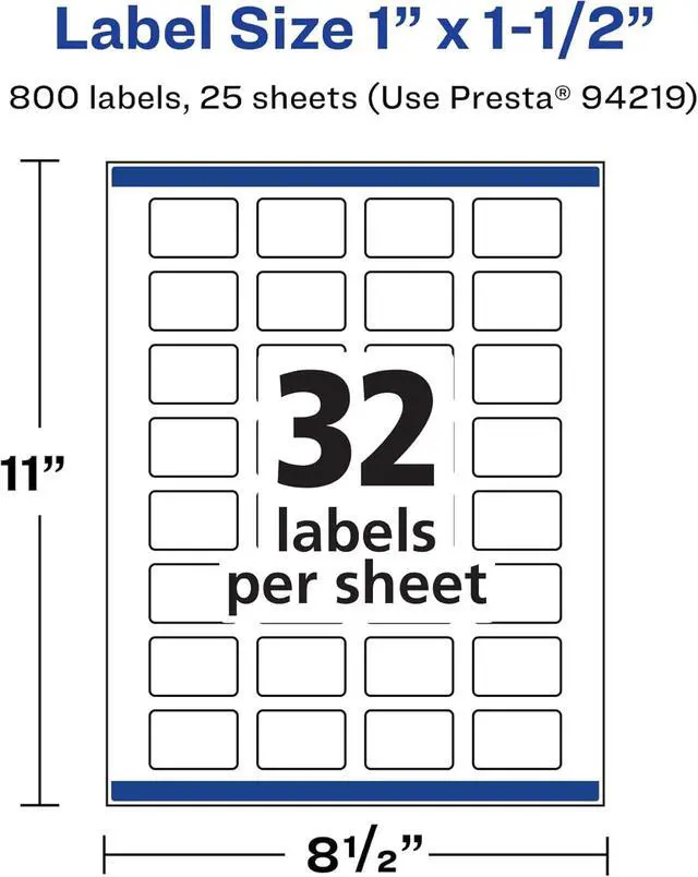 Alt view image 5 of 7 - Avery Matte White Rectangle Labels, Sure Feed Technology, 1" x 1.5", 800 Matte White Printable Labels