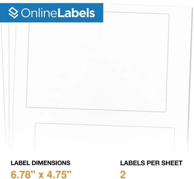 Alt view image 2 of 7 - Online Labels 6.78 x 4.75 Shipping Labels- Compatible with USPS Click-N-Ship - Pack of 200 Labels, 100 Sheets - Inkjet/Laser Printer