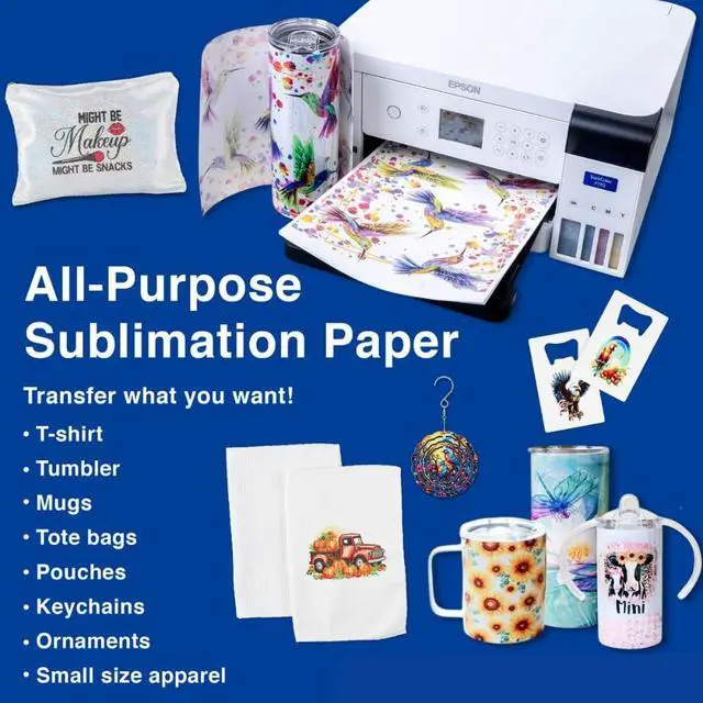 Alt view image 4 of 7 - Makerflo Sublimation Paper 8.5 x 11 Inch 100 Sheets, Heat Transfer Sublimation Paper For Tumblers T-Shirts Phone Case Mugs, Printable Stickers Gifting Christmas DIY Enthusiast