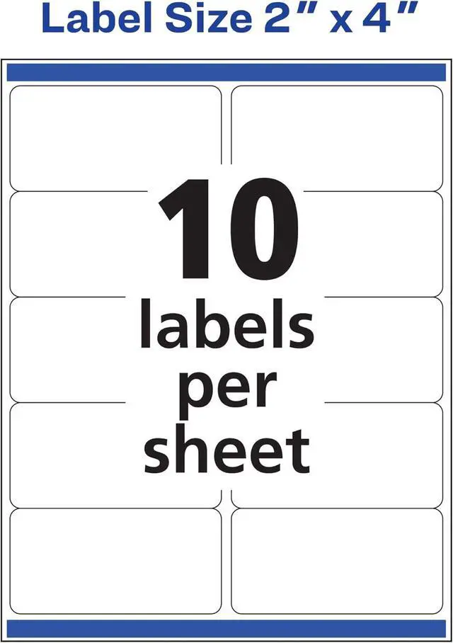 Alt view image 5 of 5 - Avery Rectangle Labels, Sure Feed Technology, 2" x 4", 100 Glossy White Labels (36466)