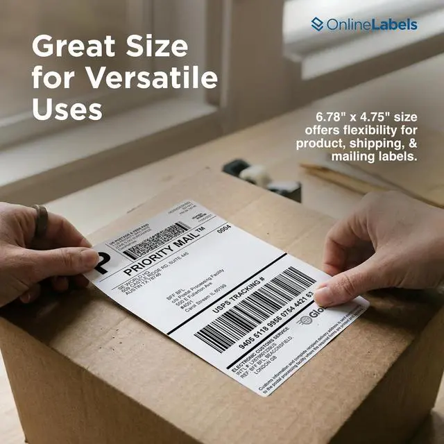 Alt view image 4 of 7 - Online Labels 6.78 x 4.75 and 3.5 x 3.75 Shipping Labels - Compatible with USPS Click-N-Ship - Pack of 1,000 Sheets - Inkjet/Laser Printer