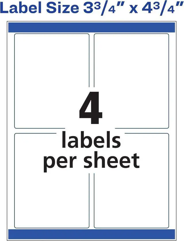 Alt view image 5 of 7 - Avery Print-to-the-Edge Printable Shipping Labels, 3.75" x 7.75", Matte White, Sure Feed Technology, Laser & Inkjet Printer Compatible, 100 Blank Labels per Pack (5 Packs of 6878)