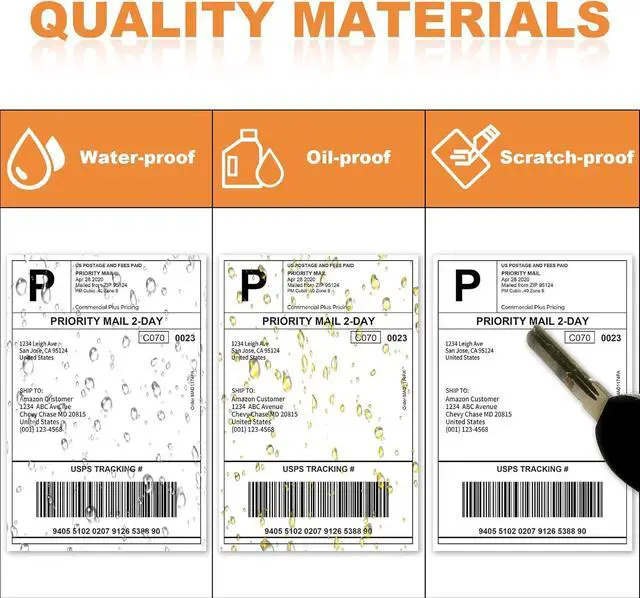 Alt view image 2 of 5 - FungLam 4"x6" Direct Thermal Shipping Labels, Perforated and Strong Adhesive Thermal Label, Fanfold 4"x6" Mailing Labels for Munbyn, Rollo, Polono Direct Thermal Printers, 1000 Labels