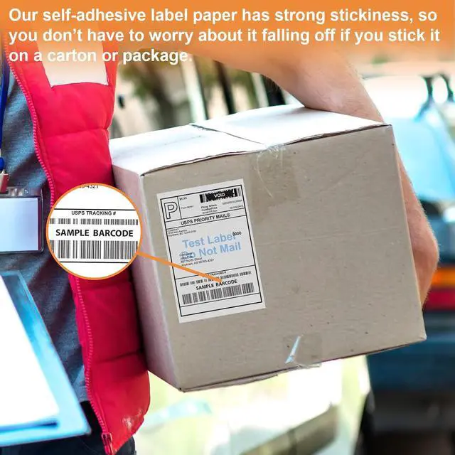 Alt view image 3 of 5 - FungLam 4"x6" Direct Thermal Shipping Labels, Perforated and Strong Adhesive Thermal Label, Fanfold 4"x6" Mailing Labels for Munbyn, Rollo, Polono Direct Thermal Printers, 1000 Labels