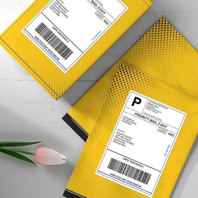 Alt view image 5 of 5 - FungLam 4"x6" Direct Thermal Shipping Labels, Perforated and Strong Adhesive Thermal Label, Fanfold 4"x6" Mailing Labels for Munbyn, Rollo, Polono Direct Thermal Printers, 1000 Labels