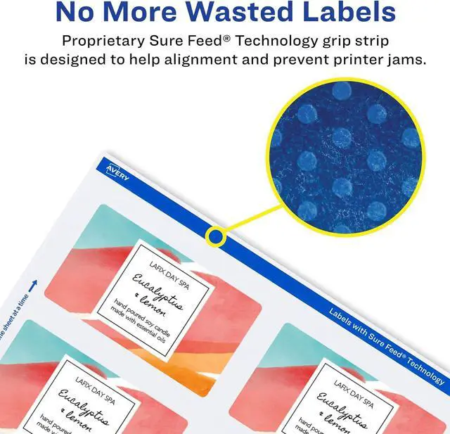 Alt view image 4 of 7 - Avery Matte White Rectangle Labels, Sure Feed Technology, 2" x 4", 500 Matte White Printable Labels