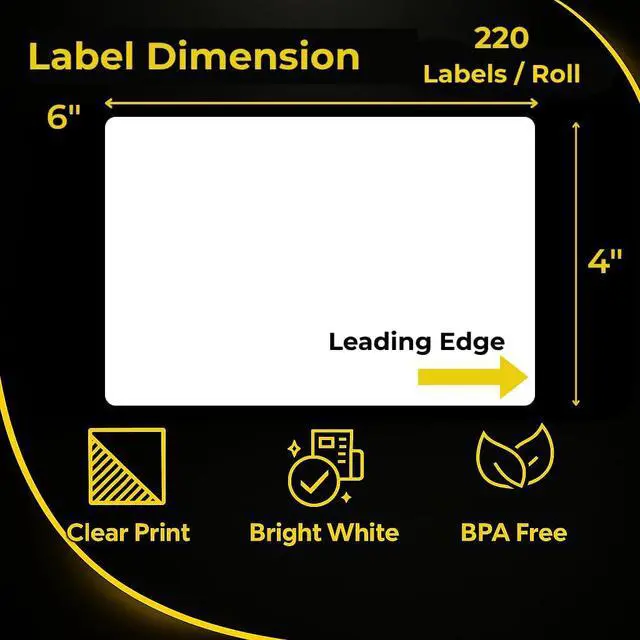 Alt view image 2 of 7 - 4x6 Shipping Labels Compatible with Dymo-4xl 8 Rolls 1760 Thermal Labels, Fits for Dymo LabelWriter 4XL 1744907, Zebra, Rollo, Munbyn Desktop Labeling (Not for 550, 5XL)