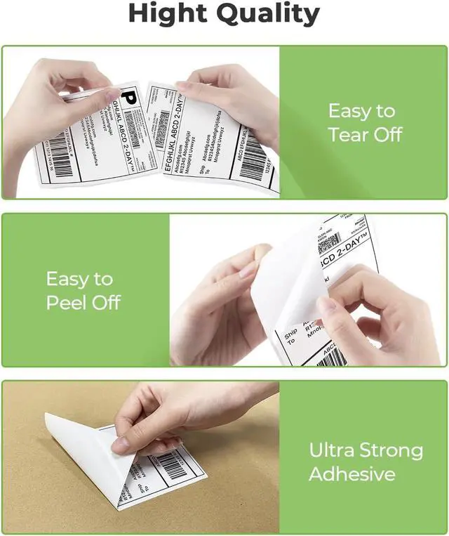 Alt view image 2 of 6 - Nelko Genuine 4x6 Direct Thermal Shipping Label 880 Labels/4 Rolls, 4x6 Thermal Labels for Nelko PL70E Shipping Label Printer, Perforated and Strong Adhesive, Commercial Grade