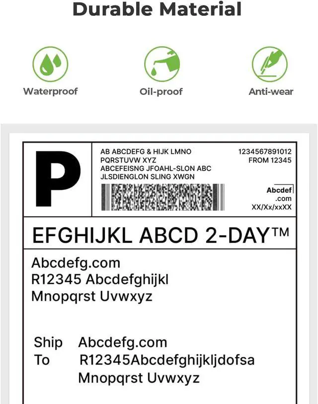 Alt view image 3 of 6 - Nelko Genuine 4x6 Direct Thermal Shipping Label 880 Labels/4 Rolls, 4x6 Thermal Labels for Nelko PL70E Shipping Label Printer, Perforated and Strong Adhesive, Commercial Grade