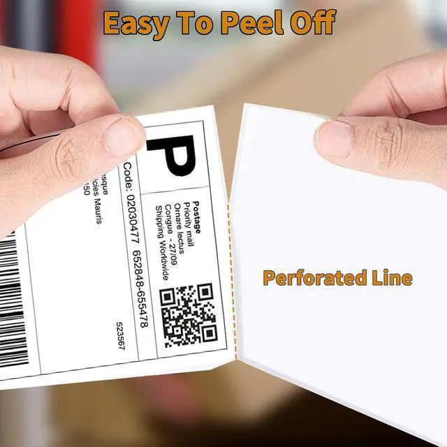 Alt view image 2 of 6 - OausTect 4x6 Shipping Labels, 1000 Count, Direct Thermal, Commercial Grade, Perforated Postage Mailing Labels, Compatible With Rollo Zebra Thermal Printer