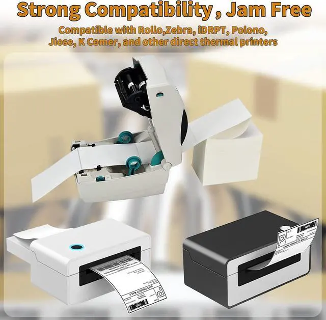 Alt view image 4 of 6 - OausTect 4x6 Shipping Labels, 1000 Count, Direct Thermal, Commercial Grade, Perforated Postage Mailing Labels, Compatible With Rollo Zebra Thermal Printer