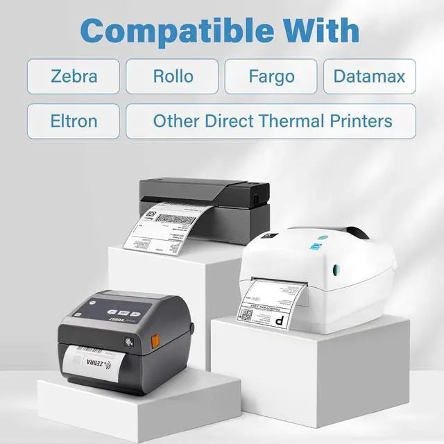 Alt view image 2 of 7 - LotFancy 4x6 Thermal Labels, 500 Shipping Labels with Perforation, Permanent Adhesive, White Mailing Label Stickers, Compatible with Rollo, Zebra Thermal Printers