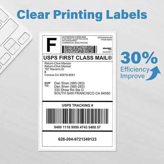 Alt view image 3 of 7 - LotFancy 4x6 Thermal Labels, 500 Shipping Labels with Perforation, Permanent Adhesive, White Mailing Label Stickers, Compatible with Rollo, Zebra Thermal Printers