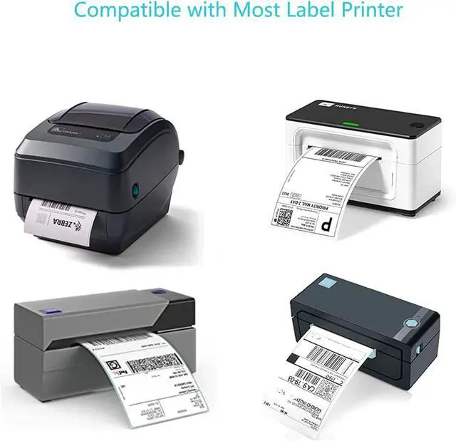 Alt view image 5 of 7 - 4"x6" Thermal Direct Labels, Thermal Shipping Label, Fanfold Thermal Label Printer Paper Compatible with Zebra, MUNBYN and Rollo, Permanent Adhesive (Blue, 500 Labels)