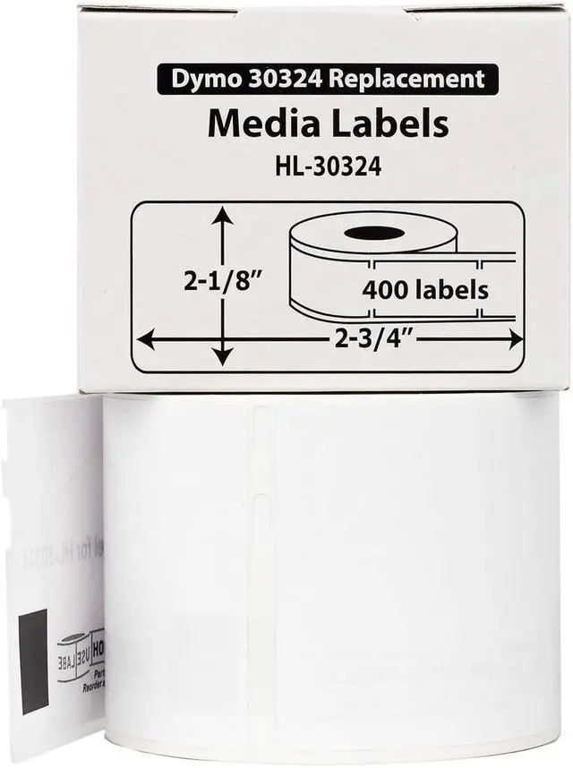 Alt view image 2 of 7 - HOUSELABELS Compatible DYMO 30324 Media Labels (2-1/8" x 2-3/4") Compatible with Rollo, Some DYMO LW Printers, 6 Rolls /2400 Labels