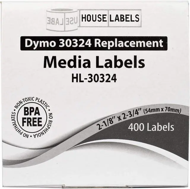 Alt view image 7 of 7 - HOUSELABELS Compatible DYMO 30324 Media Labels (2-1/8" x 2-3/4") Compatible with Rollo, Some DYMO LW Printers, 6 Rolls /2400 Labels