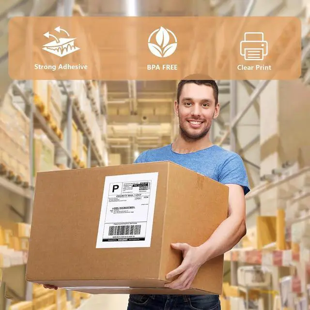 Alt view image 3 of 7 - 9527 Product 8.5" x 5.5" Half Sheet Self Adhesive Shipping Labels for Laser & Inkjet Printers, Easy to Peel Label, 100 Sheet 8.5 x 11 Address Labels, 2 Labels per Sheet (200 Labels)