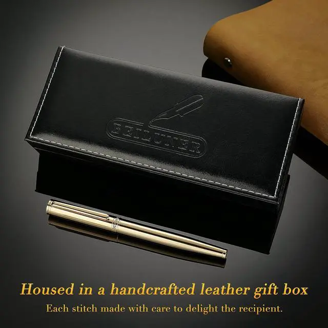 Alt view image 7 of 7 - BEILUNER Gold Fountain Pen,Stunning Luxury Pens with 24K Gold Finish, Gorgeous 24K Gilded Nib(Fine), Trustworthy Pen Gift for Men&Women -Ink Converter-Elegant, Professional, Nice Pen for Writing