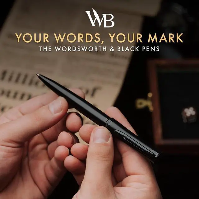 Alt view image 4 of 7 - Wordsworth and Black Ballpoint Pen All Black Lacquer- Stunning Luxury Pen, Ink Refill, Best Gift Set for Men & Women, Refillable, Elegant, Nice Pens, Fine Point