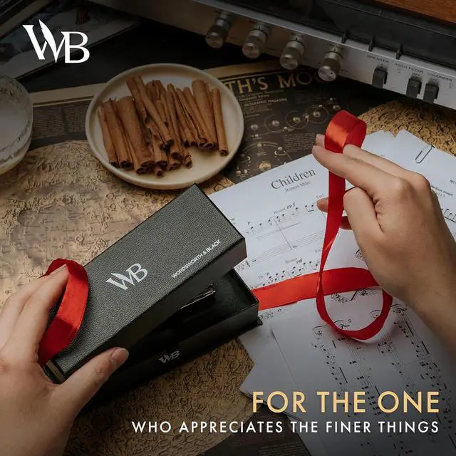 Alt view image 7 of 7 - Wordsworth and Black Ballpoint Pen All Black Lacquer- Stunning Luxury Pen, Ink Refill, Best Gift Set for Men & Women, Refillable, Elegant, Nice Pens, Fine Point