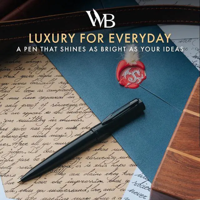 Alt view image 6 of 7 - Wordsworth and Black Ballpoint Pen All Black Lacquer- Stunning Luxury Pen, Ink Refill, Best Gift Set for Men & Women, Refillable, Elegant, Nice Pens, Fine Point