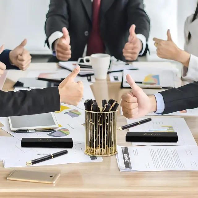 Alt view image 6 of 7 - PerKoop 10 Sets Thank You Gifts Appreciation Pens with Boxes for Employee Coworker Team Awards Fathers Day Party Favors Bulk Office Supplies Inspirational Gifts(Black,Mixed)