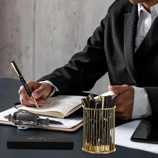 Alt view image 7 of 7 - PerKoop 10 Sets Thank You Gifts Appreciation Pens with Boxes for Employee Coworker Team Awards Fathers Day Party Favors Bulk Office Supplies Inspirational Gifts(Black,Mixed)