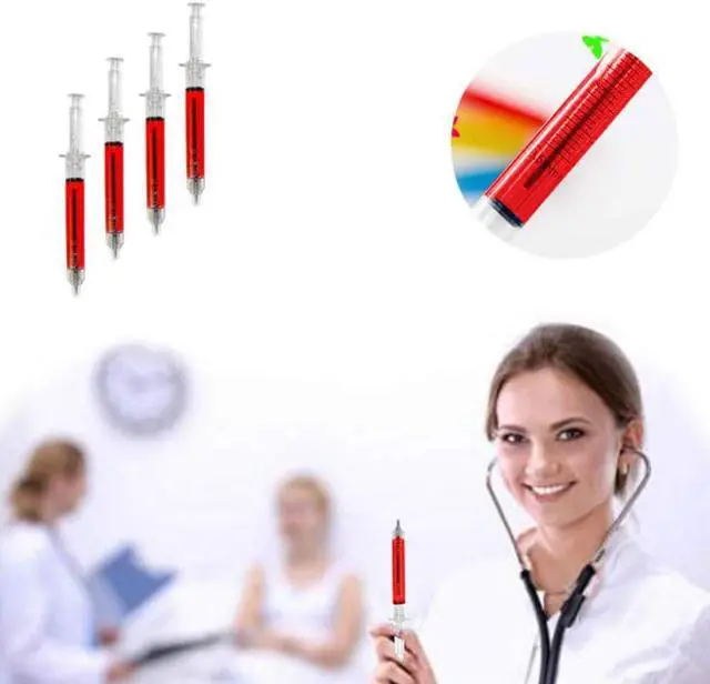 Alt view image 4 of 7 - Ballpoint Pens, 60-Pack Bulk Writing Pens for Office Use Syringe-Style Medical Design, Black Ink