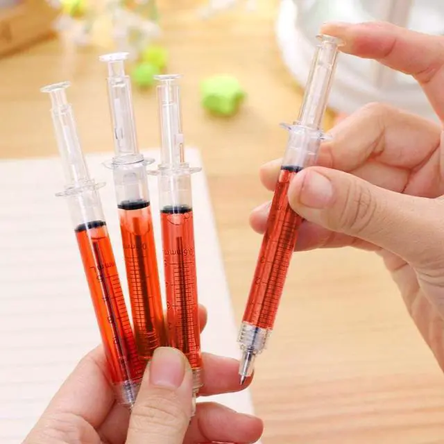 Alt view image 6 of 7 - Ballpoint Pens, 60-Pack Bulk Writing Pens for Office Use Syringe-Style Medical Design, Black Ink